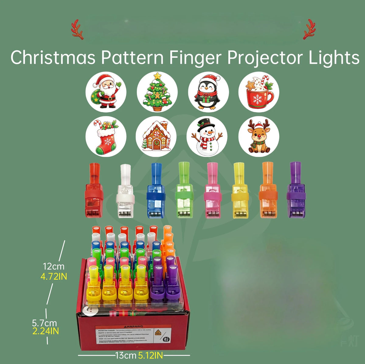 36PCS Halloween LED Light Up Finger Lights Projection Glow Finger Rings for Birthday Party Goodie Bag Stuffers Halloween Decor